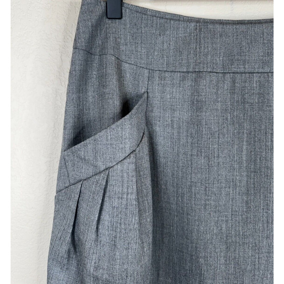 Lafayette 148 Women's Pleated Pockets Skirt A-Line Side Zipper Gray Size 4 - Picture 2 of 12